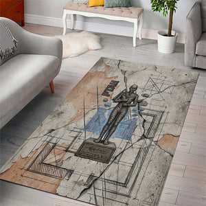 Ptah Egyptian Area Rug God of Crafts Architecture Tools Fashioner of the Earth