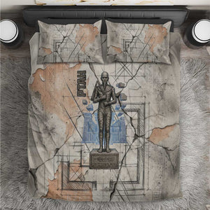 Ptah Egyptian Bedding Set God of Crafts Architecture Tools Fashioner of the Earth
