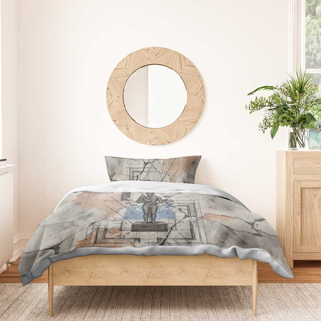 Ptah Egyptian Bedding Set God of Crafts Architecture Tools Fashioner of the Earth