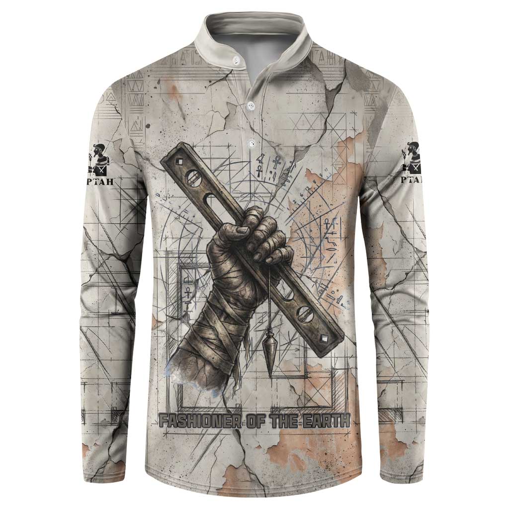 Ptah Egyptian Button Sweatshirt God of Crafts Architecture Tools Fashioner of the Earth