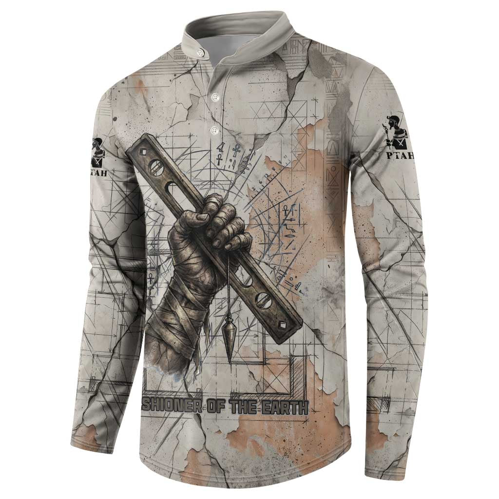 Ptah Egyptian Button Sweatshirt God of Crafts Architecture Tools Fashioner of the Earth