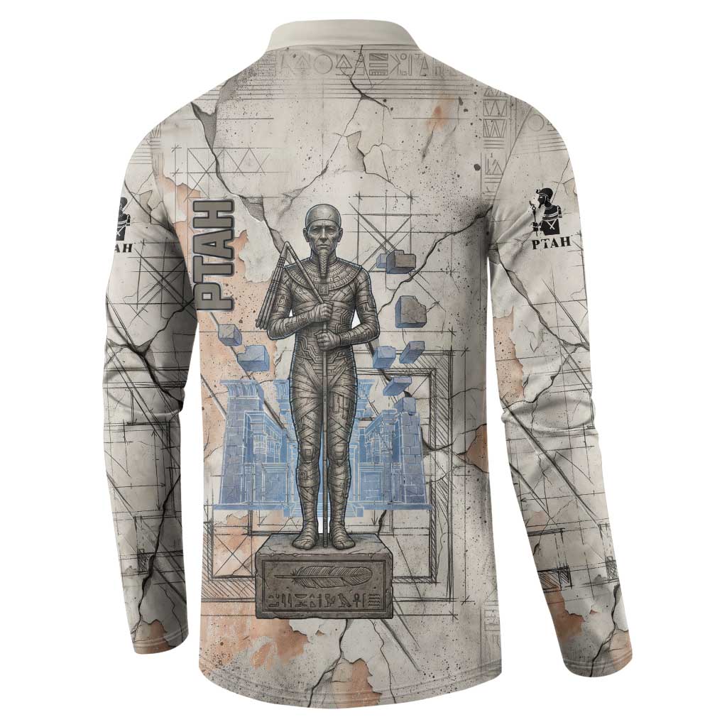 Ptah Egyptian Button Sweatshirt God of Crafts Architecture Tools Fashioner of the Earth