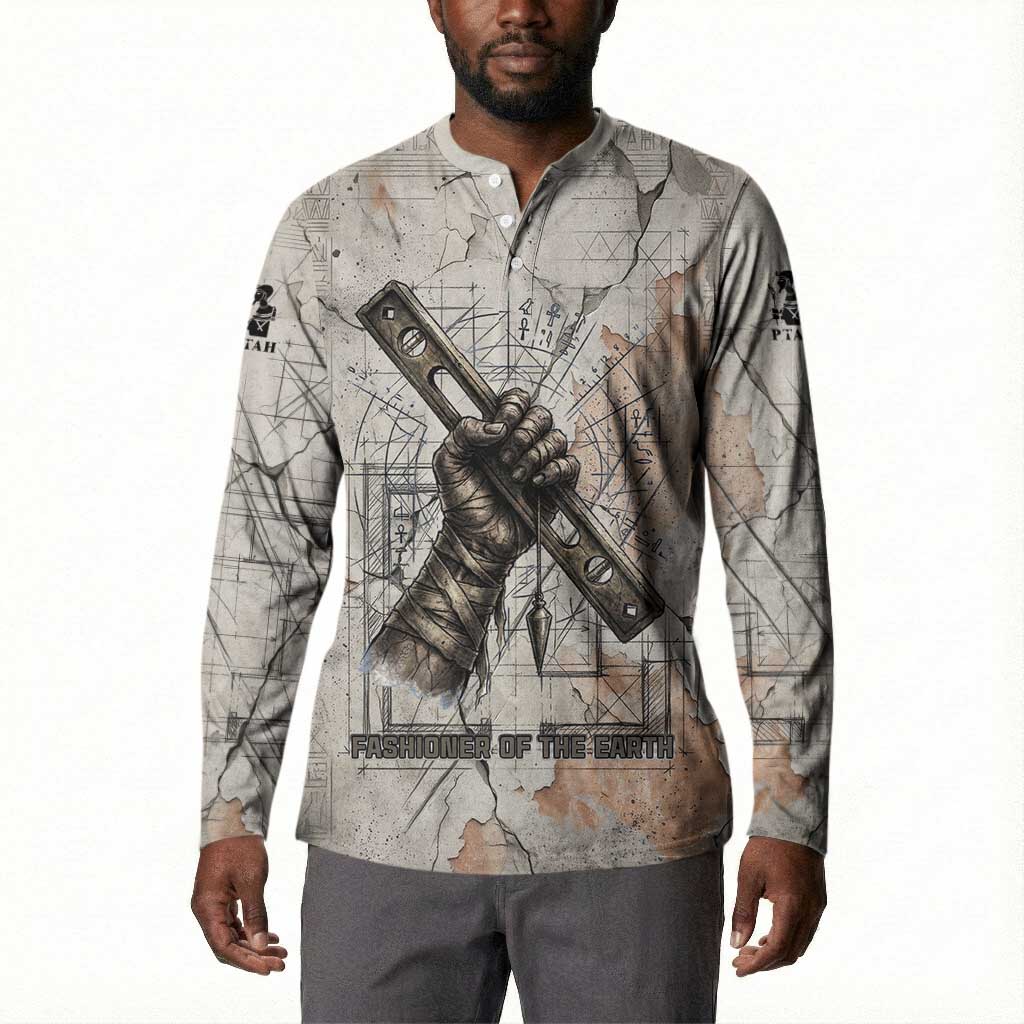 Ptah Egyptian Button Sweatshirt God of Crafts Architecture Tools Fashioner of the Earth