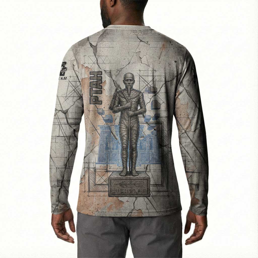 Ptah Egyptian Button Sweatshirt God of Crafts Architecture Tools Fashioner of the Earth