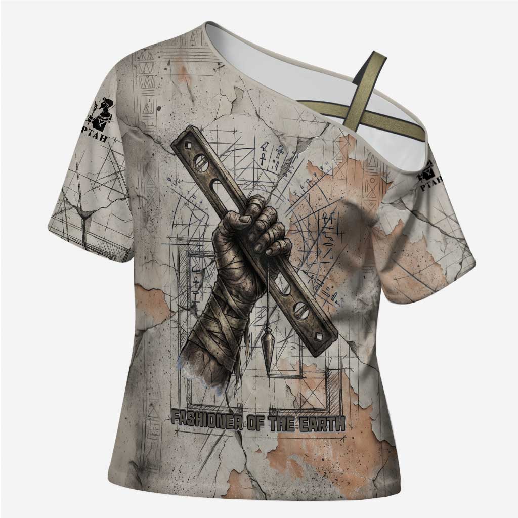 Ptah Egyptian Cross Shoulder Shirt God of Crafts Architecture Tools Fashioner of the Earth