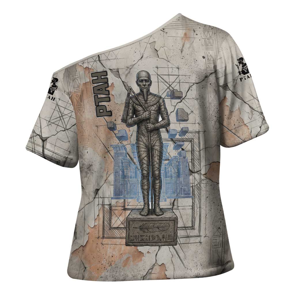 Ptah Egyptian Cross Shoulder Shirt God of Crafts Architecture Tools Fashioner of the Earth