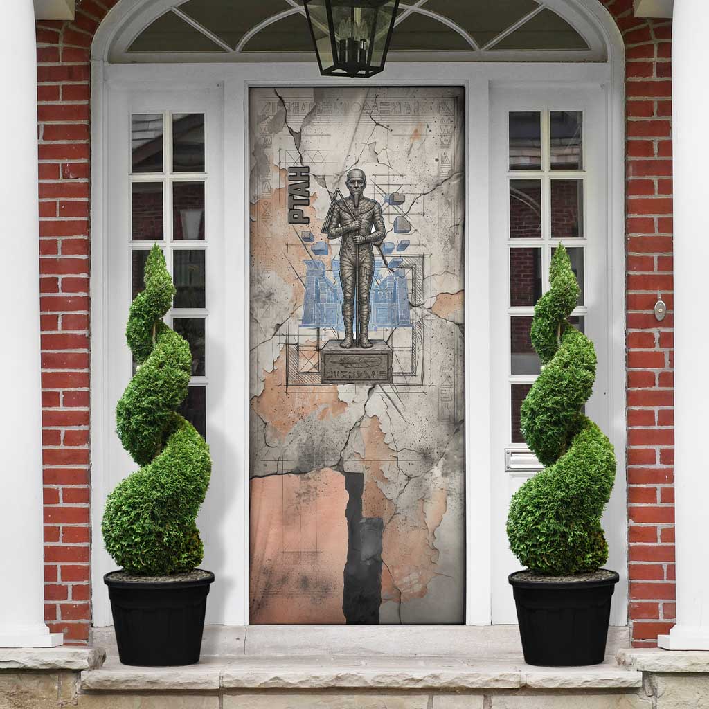 Ptah Egyptian Door Cover God of Crafts Architecture Tools Fashioner of the Earth