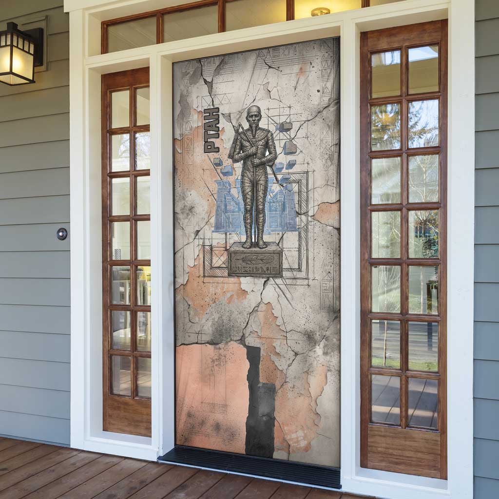 Ptah Egyptian Door Cover God of Crafts Architecture Tools Fashioner of the Earth