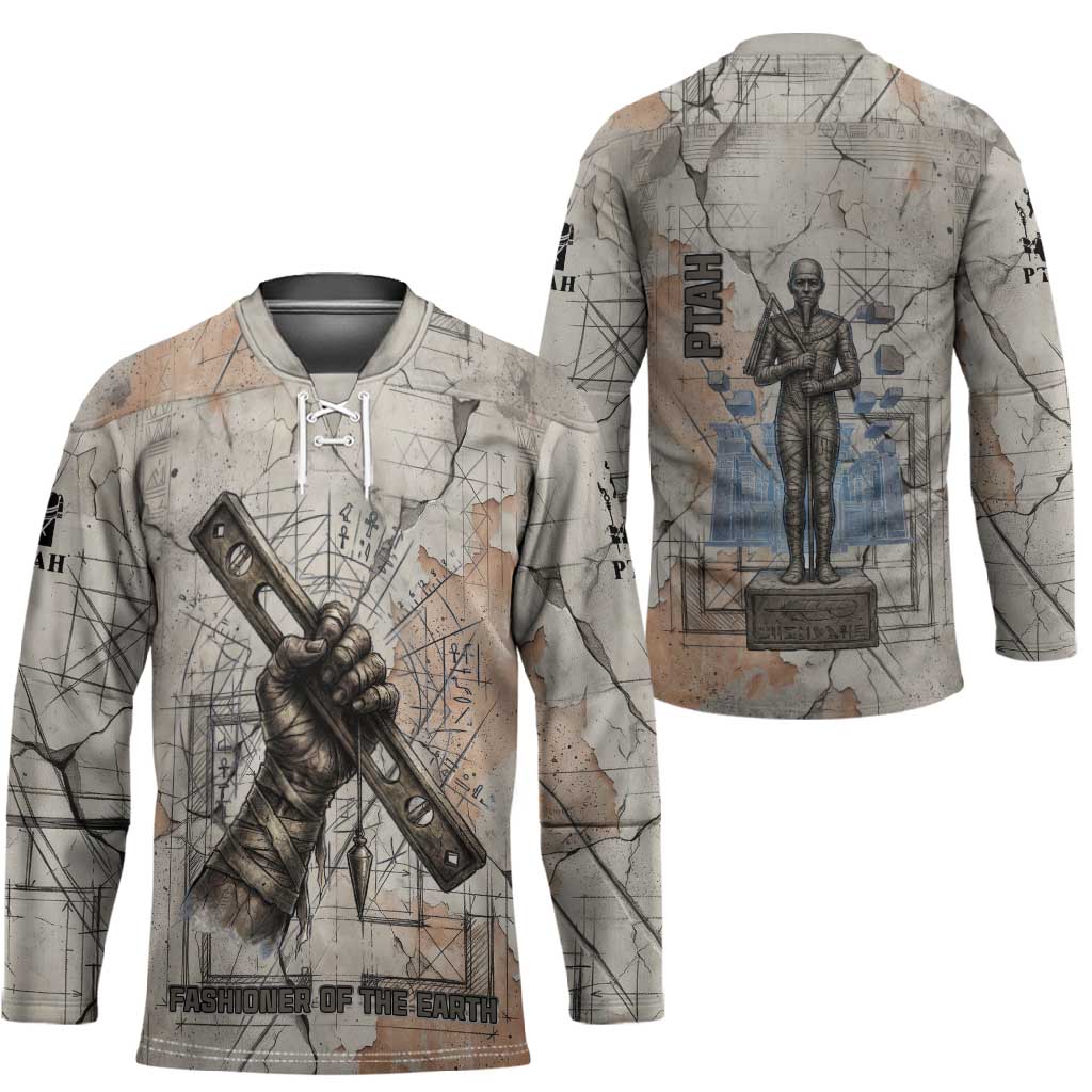 Ptah Egyptian Hockey Jersey God of Crafts Architecture Tools Fashioner of the Earth
