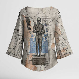 Ptah Egyptian Kimono Sleeve Blouse God of Crafts Architecture Tools Fashioner of the Earth