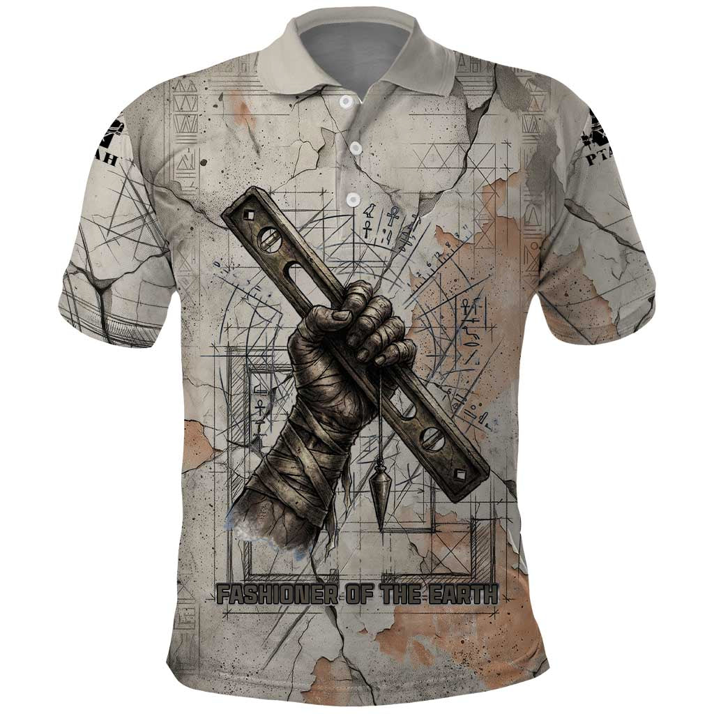 Ptah Egyptian Polo Shirt God of Crafts Architecture Tools Fashioner of the Earth