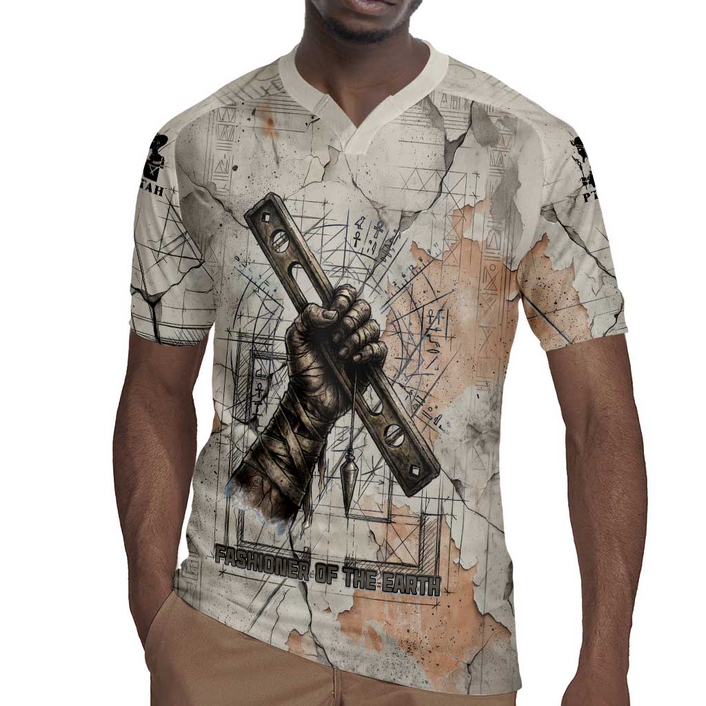 Ptah Egyptian Rugby Jersey God of Crafts Architecture Tools Fashioner of the Earth