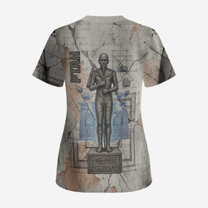Ptah Egyptian Scrub Top God of Crafts Architecture Tools Fashioner of the Earth