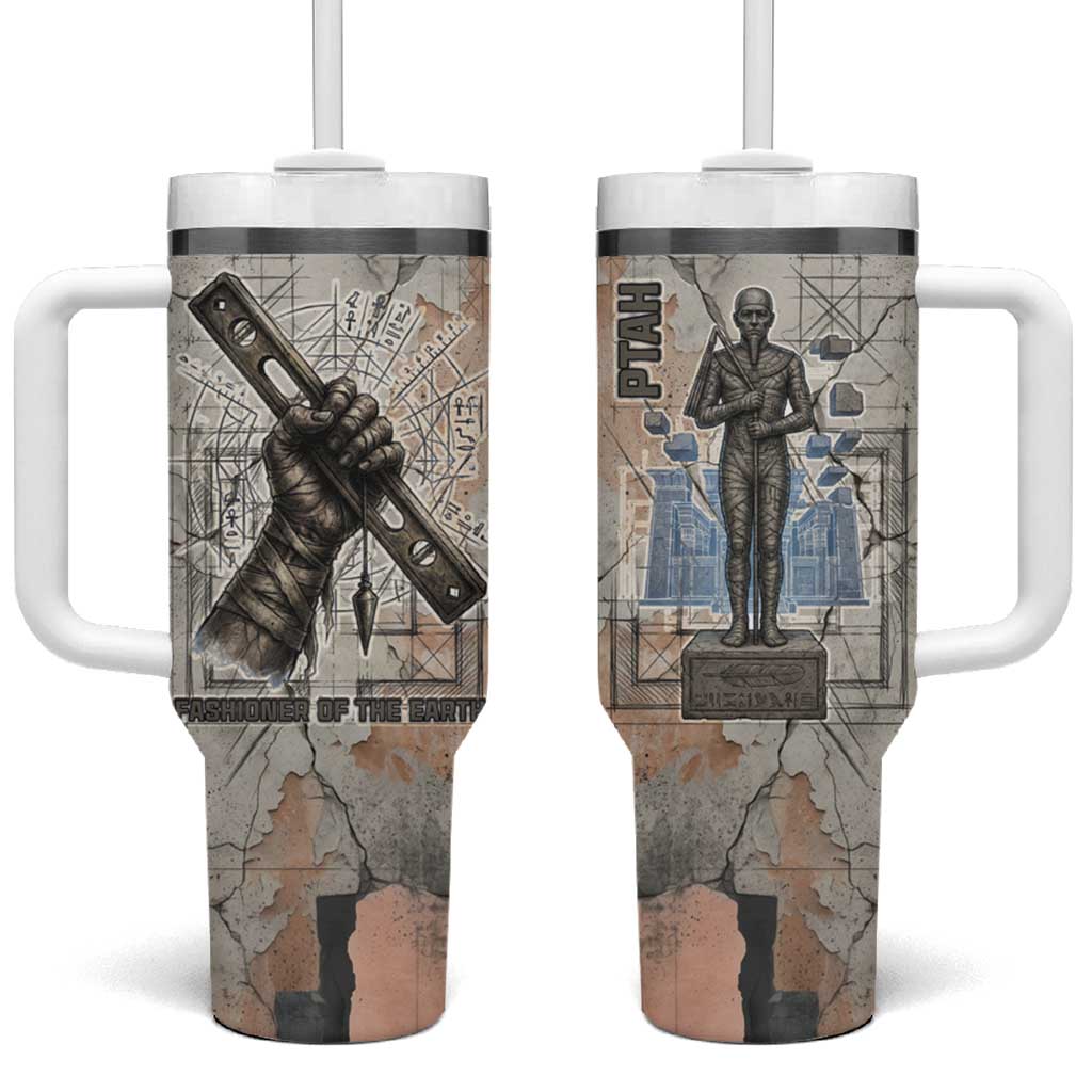 Ptah Egyptian Tumbler With Handle God of Crafts Architecture Tools Fashioner of the Earth