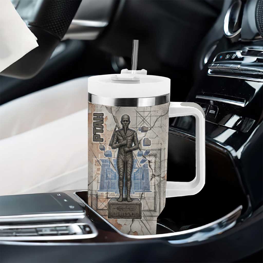 Ptah Egyptian Tumbler With Handle God of Crafts Architecture Tools Fashioner of the Earth