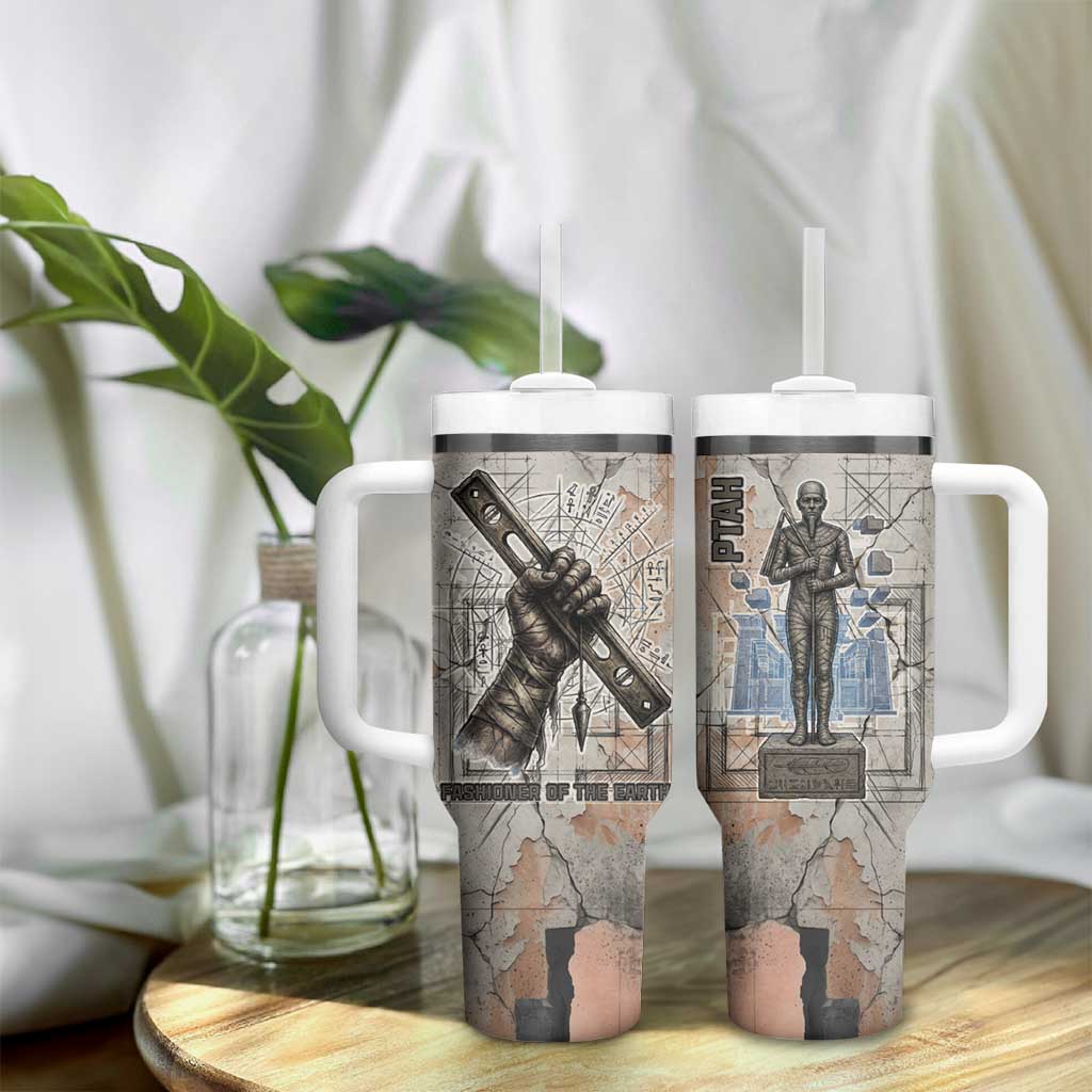 Ptah Egyptian Tumbler With Handle God of Crafts Architecture Tools Fashioner of the Earth