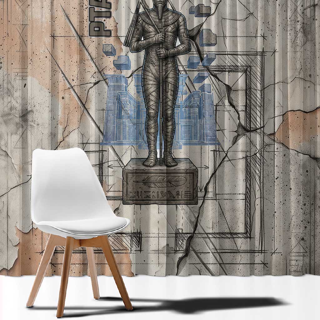 Ptah Egyptian Window Curtain God of Crafts Architecture Tools Fashioner of the Earth