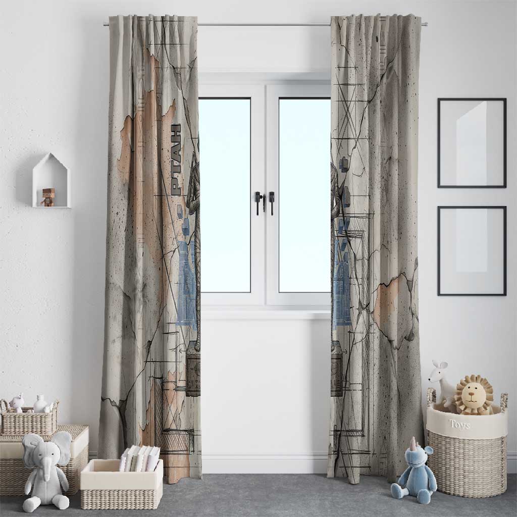 Ptah Egyptian Window Curtain God of Crafts Architecture Tools Fashioner of the Earth