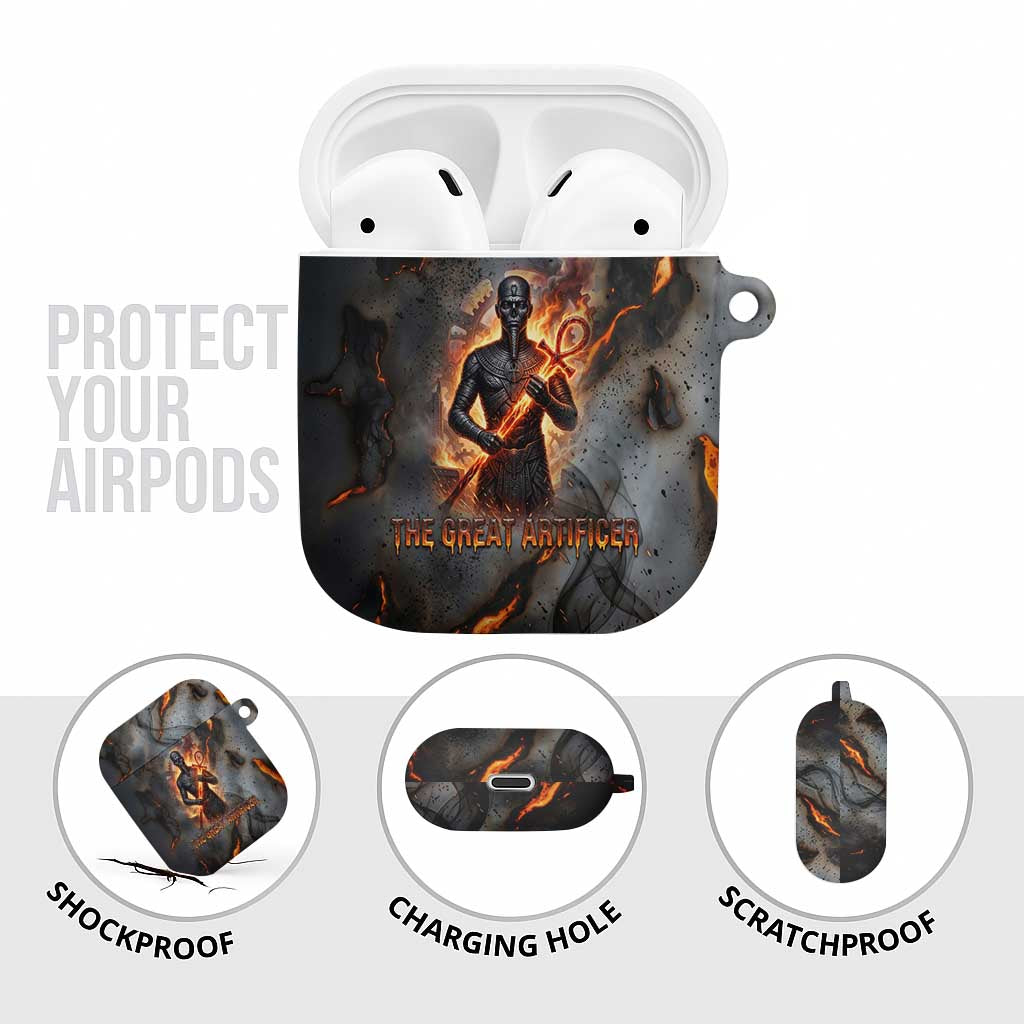 Ptah Egyptian AirPods Case God of Creation Great Artificer Hammer - Anvil Fire Forged