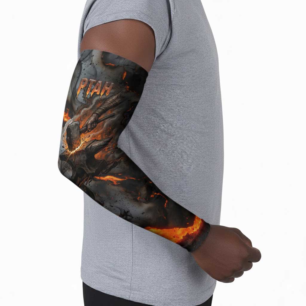 Ptah Egyptian Arm Sleeves God of Creation Great Artificer Hammer - Anvil Fire Forged