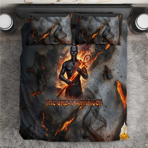 Ptah Egyptian Bedding Set God of Creation Great Artificer Hammer - Anvil Fire Forged