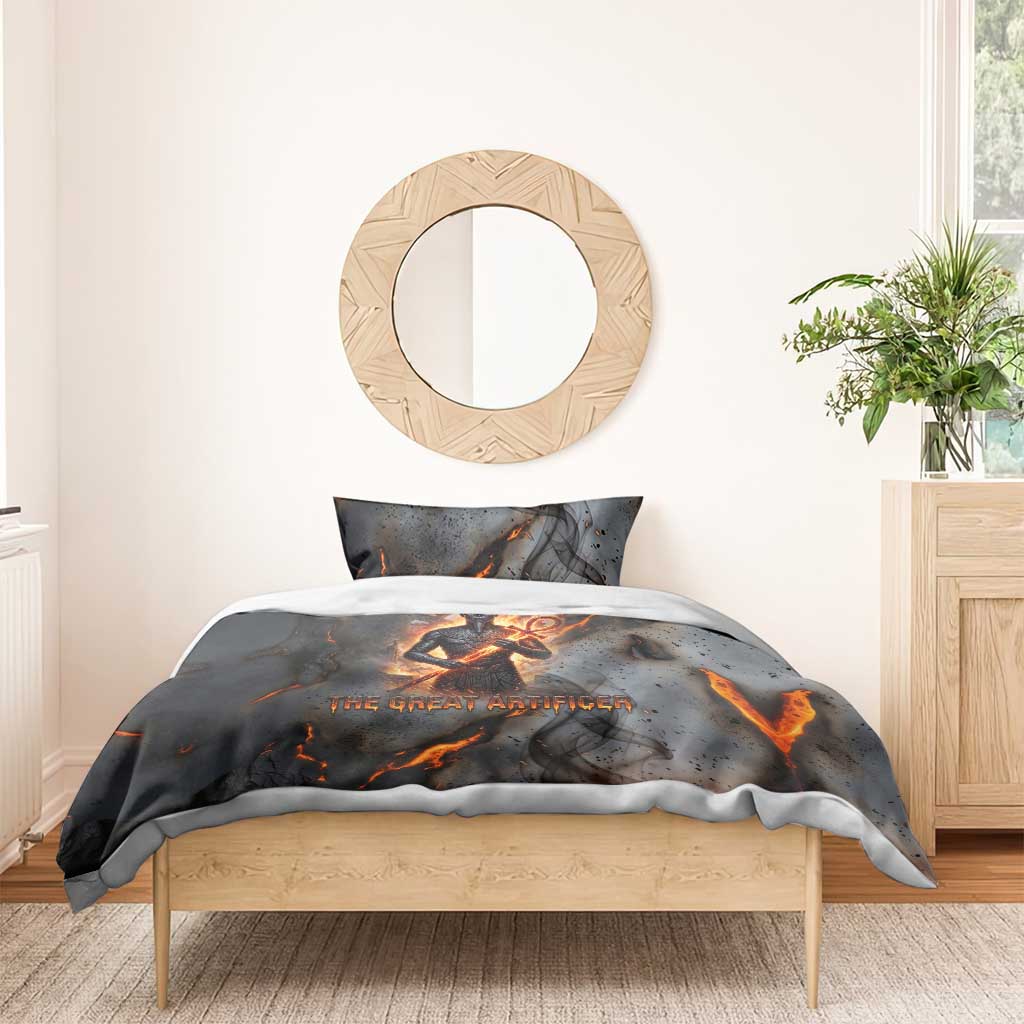 Ptah Egyptian Bedding Set God of Creation Great Artificer Hammer - Anvil Fire Forged