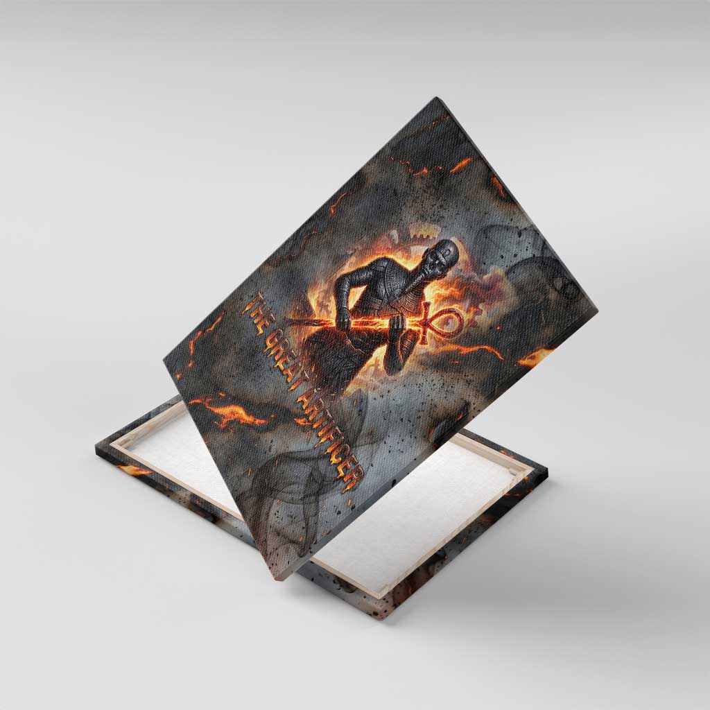 Ptah Egyptian Canvas Wall Art God of Creation Great Artificer Hammer - Anvil Fire Forged