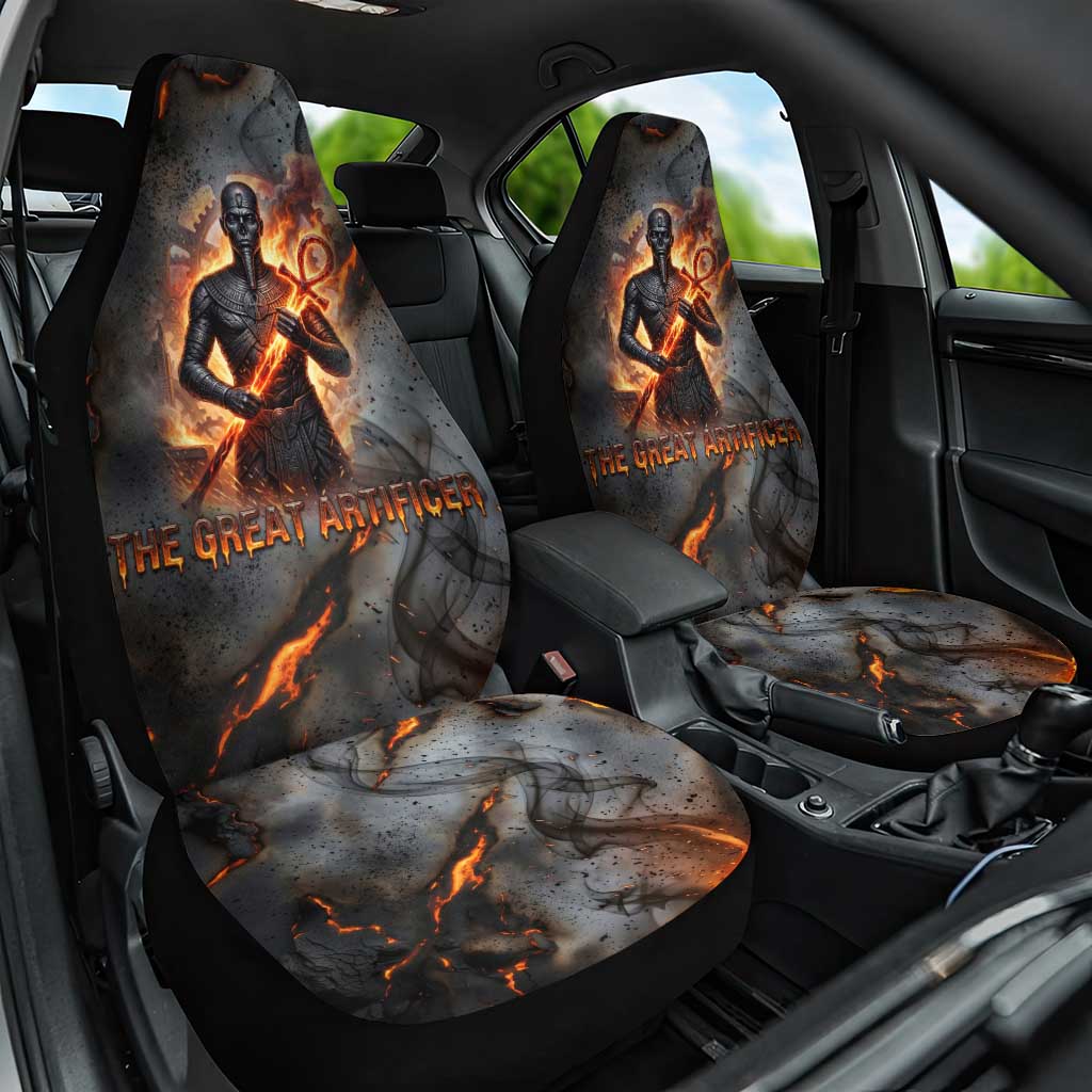 Ptah Egyptian Car Seat Cover God of Creation Great Artificer Hammer - Anvil Fire Forged