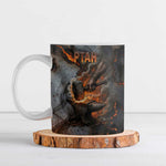 Ptah Egyptian Ceramic Mug God of Creation Great Artificer Hammer - Anvil Fire Forged
