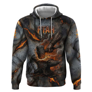 Ptah Egyptian Hoodie God of Creation Great Artificer Hammer - Anvil Fire Forged