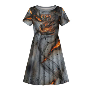 Ptah Egyptian Kid Short Sleeve Dress God of Creation Great Artificer Hammer - Anvil Fire Forged
