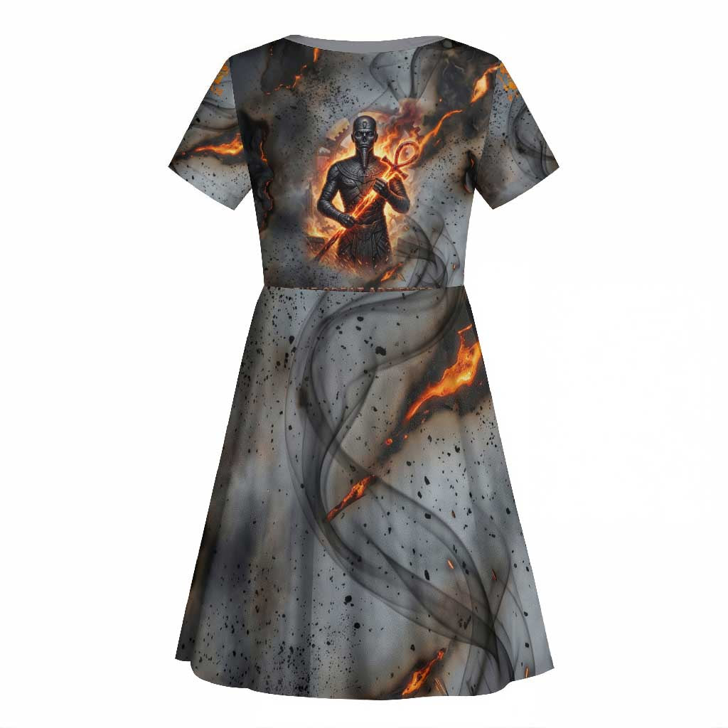 Ptah Egyptian Kid Short Sleeve Dress God of Creation Great Artificer Hammer - Anvil Fire Forged