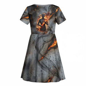 Ptah Egyptian Kid Short Sleeve Dress God of Creation Great Artificer Hammer - Anvil Fire Forged