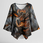 Ptah Egyptian Kimono Sleeve Blouse God of Creation Great Artificer Hammer - Anvil Fire Forged