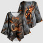 Ptah Egyptian Kimono Sleeve Blouse God of Creation Great Artificer Hammer - Anvil Fire Forged