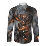Ptah Egyptian Long Sleeve Button Shirt God of Creation Great Artificer Hammer - Anvil Fire Forged