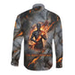 Ptah Egyptian Long Sleeve Button Shirt God of Creation Great Artificer Hammer - Anvil Fire Forged