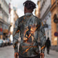 Ptah Egyptian Long Sleeve Button Shirt God of Creation Great Artificer Hammer - Anvil Fire Forged