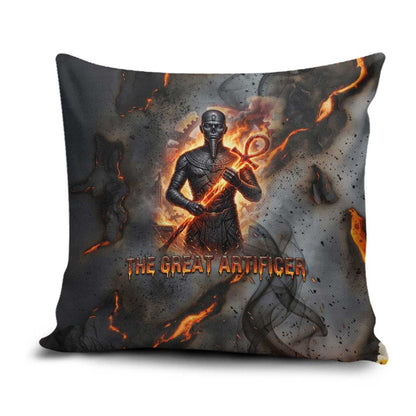 Ptah Egyptian Pillow Cover God of Creation Great Artificer Hammer - Anvil Fire Forged
