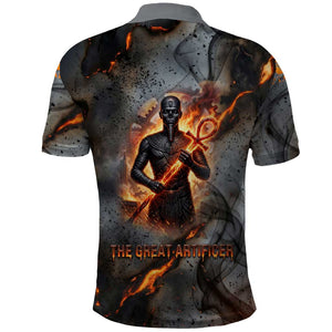 Ptah Egyptian Polo Shirt God of Creation Great Artificer Hammer - Anvil Fire Forged