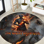 Ptah Egyptian Round Carpet God of Creation Great Artificer Hammer - Anvil Fire Forged