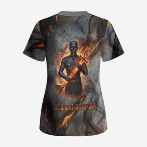 Ptah Egyptian Scrub Top God of Creation Great Artificer Hammer - Anvil Fire Forged