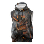 Ptah Egyptian Sleeveless Hoodie God of Creation Great Artificer Hammer - Anvil Fire Forged
