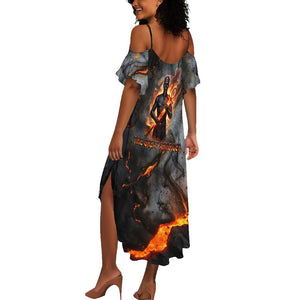 Ptah Egyptian Summer Maxi Dress God of Creation Great Artificer Hammer - Anvil Fire Forged