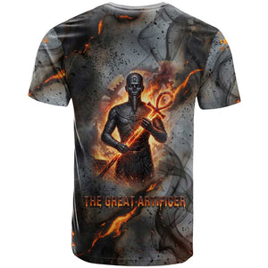 Ptah Egyptian T shirt God of Creation Great Artificer Hammer - Anvil Fire Forged