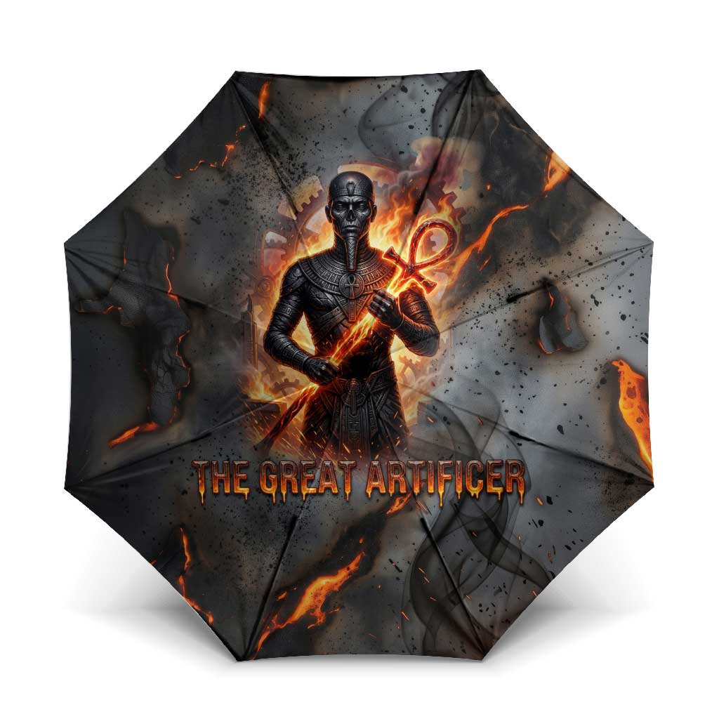 Ptah Egyptian Umbrella God of Creation Great Artificer Hammer - Anvil Fire Forged