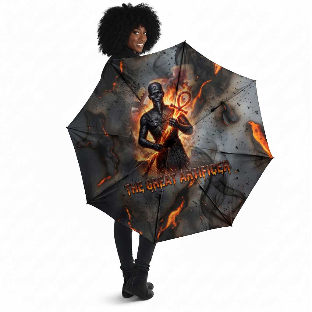 Ptah Egyptian Umbrella God of Creation Great Artificer Hammer - Anvil Fire Forged