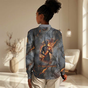 Ptah Egyptian Women Casual Shirt God of Creation Great Artificer Hammer - Anvil Fire Forged