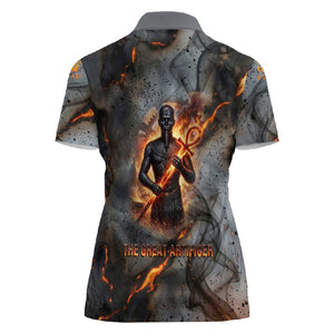 Ptah Egyptian Women Polo Shirt God of Creation Great Artificer Hammer - Anvil Fire Forged