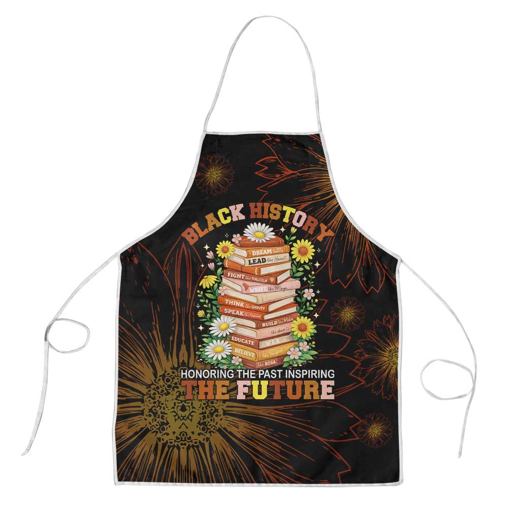 Black History Month Black African American Teachers Apron Afrocentric Floral Art with Motivational Typography